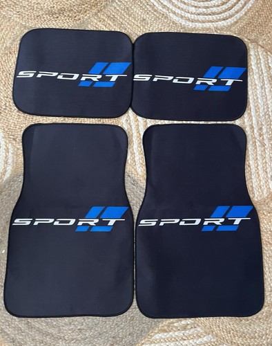 Car mats sport black blue - car,