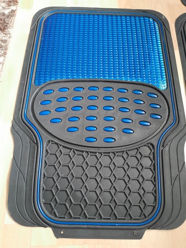 Car mat set rubber - car, blue